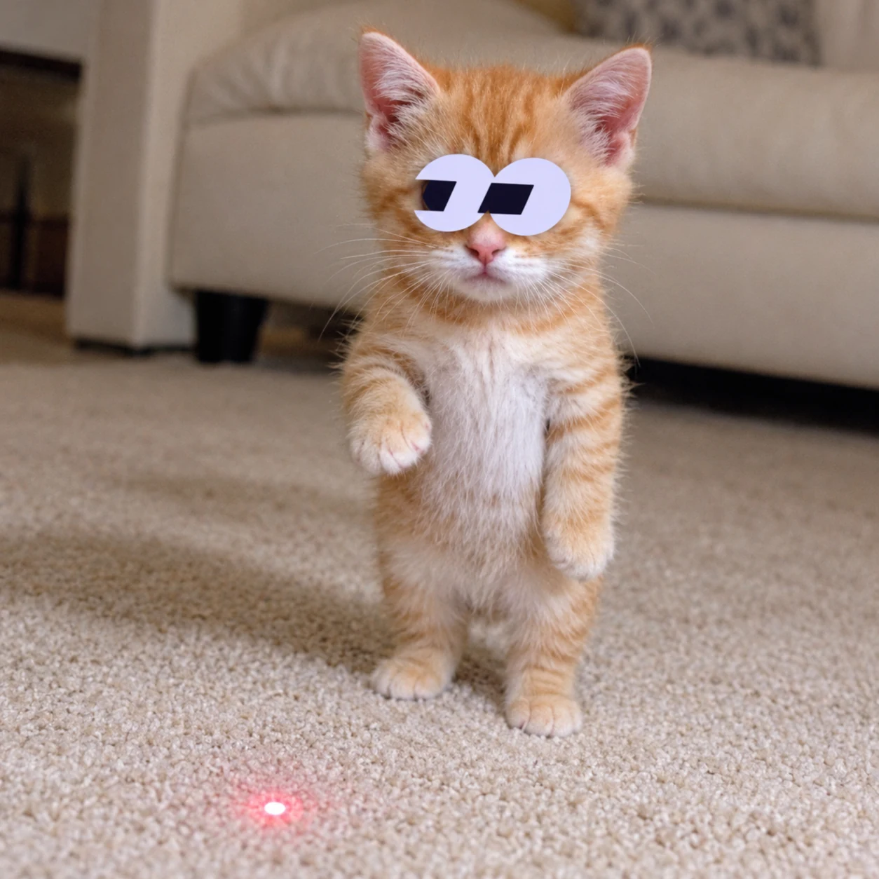 El Gato has spotted a red laser dot